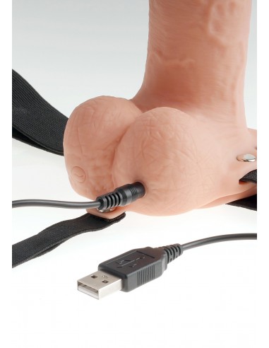 Hollow Recharge Strap-On 7Inch - Strap-ony, dilda na pasku bez wibracji - 5