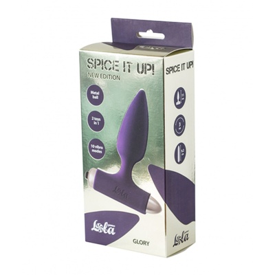 Wibrujący korek analny Glory Ultraviolet z 10 trybami wibracji, odłączną wibro-kulą, długością całkowitą 15 cm i średnicą maksym - 1 2