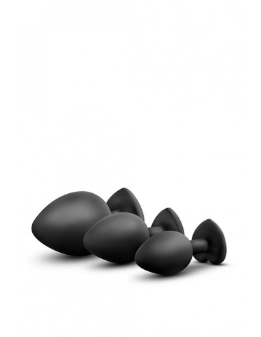 LUXE BLING PLUGS TRAINING KIT WHITE GEMS - Zestawy Korków Analnych - 3