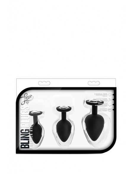 LUXE BLING PLUGS TRAINING KIT WHITE GEMS - Zestawy Korków Analnych - 7