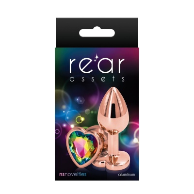 Korek analny Rear Assets Rose Gold Heart aluminiowy 7 cm - 1 2