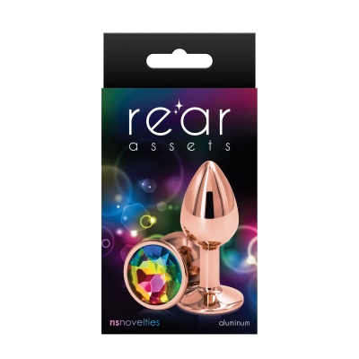 Korek analny Rear Assets Rose Gold S z kryształkiem (6,9 cm) - 1 2
