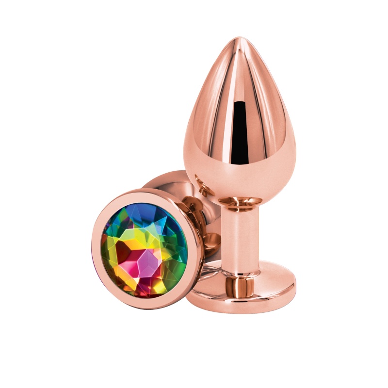Korek analny Rear Assets Rose Gold M z kryształkiem, 8,5 cm - 1