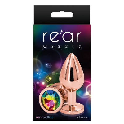 Korek analny Rear Assets Rose Gold M z kryształkiem, 8,5 cm - 1 2