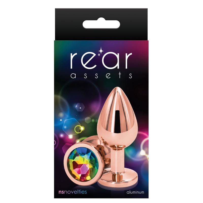 Korek analny Rear Assets Rose Gold M z kryształkiem, 8,5 cm - 2