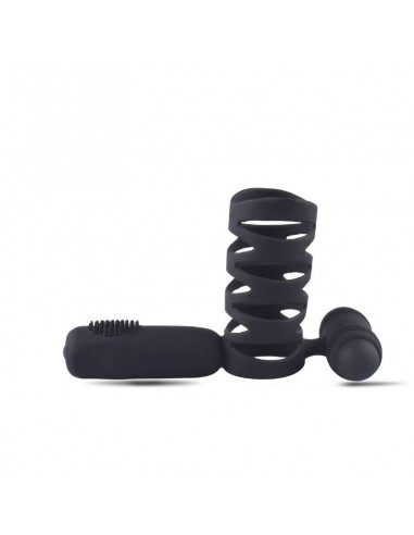 Anello Fallico Con Costrizione A Gabbia E Stimolatore Anale - Pierścienie erekcyjne wibrujące - 1