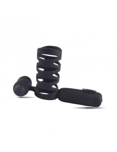 Anello Fallico Con Costrizione A Gabbia E Stimolatore Anale - Pierścienie erekcyjne wibrujące - 2