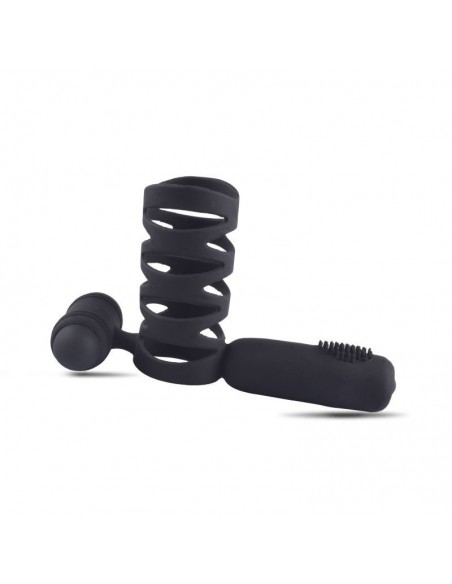 Anello Fallico Con Costrizione A Gabbia E Stimolatore Anale - Pierścienie erekcyjne wibrujące - 2