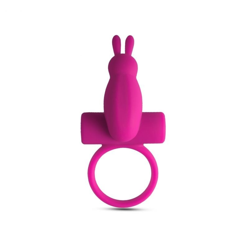 Wibrujący pierścień erekcyjny z króliczkiem Rabbit Pink – silikon, 10 cm, różowy - 3