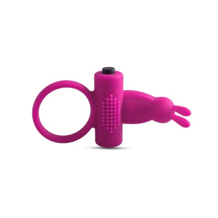 Wibrujący pierścień erekcyjny z króliczkiem Rabbit Pink – silikon, 10 cm, różowy - 4