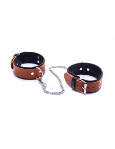 Kajdanki-WHIPS kajdanki męskie na nogi, koniakowe - Kajdanki erotyczne - 1