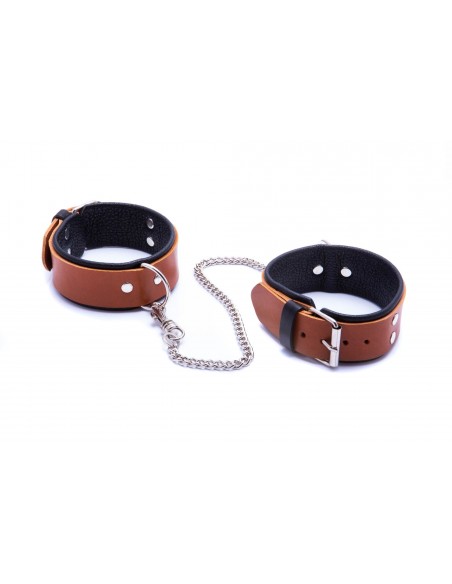 Kajdanki-WHIPS kajdanki męskie na nogi, koniakowe - Kajdanki erotyczne - 1