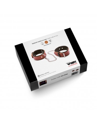 Kajdanki-WHIPS kajdanki męskie na nogi, koniakowe - Kajdanki erotyczne - 3