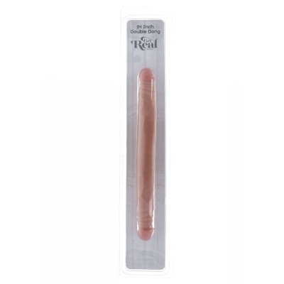 Dildo obustronne Double Dong 14 inch Light Skin – elastyczny trzon 35,5 cm - 1 2