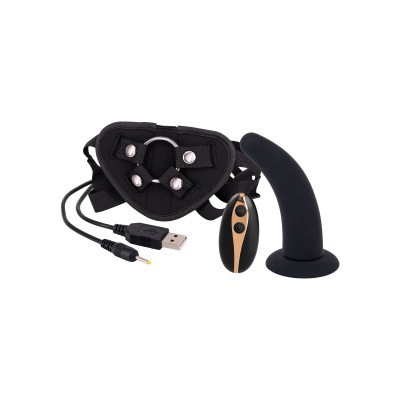 Wibrator Strap-On 5 cali z pilotem i przyssawką, 20 cm - 1