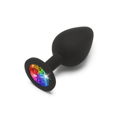 Korek analny Rainbow Booty Jewel Medium z kryształkiem 8 cm - 1