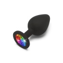 Korek analny Rainbow Booty Jewel Medium z kryształkiem 8 cm - 1