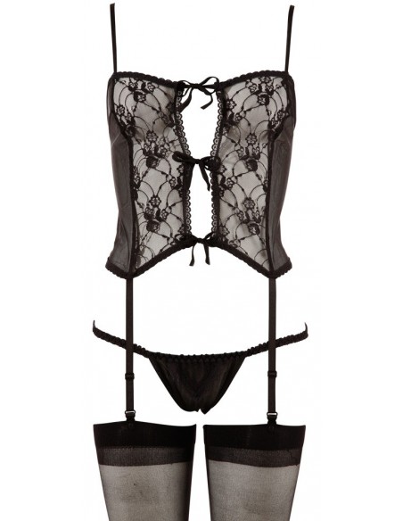Suspender Set black S-L - Komplety bielizny erotycznej - 3