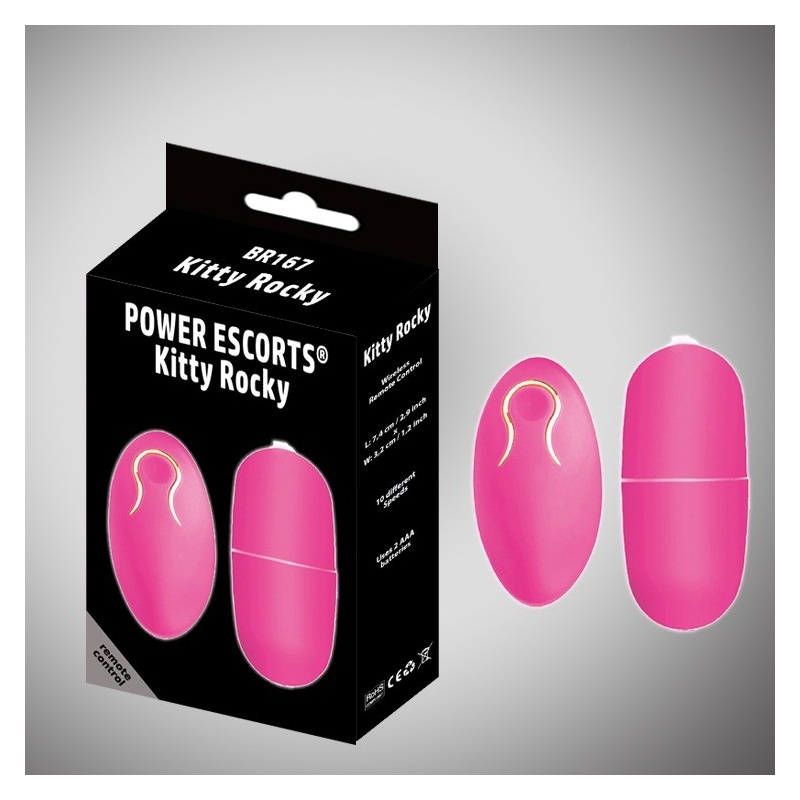 Jajeczko wibrujące Kitty Rocky z pilotem 7,4 cm różowe - 1