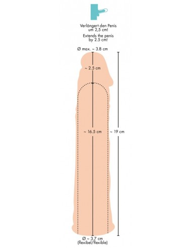 Silicone Extension flesh - Przedłużki i nakładki na penisa - 8