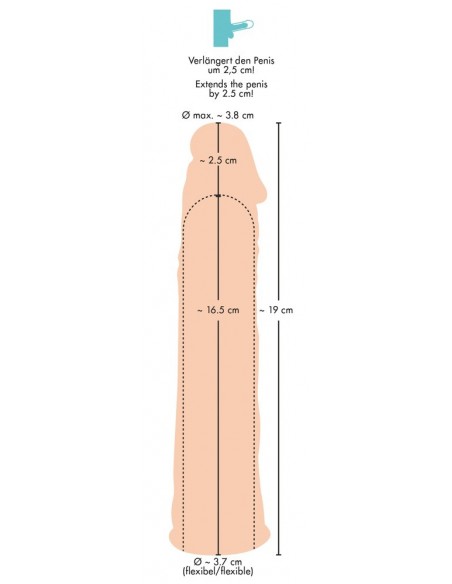 Silicone Extension flesh - Przedłużki i nakładki na penisa - 8