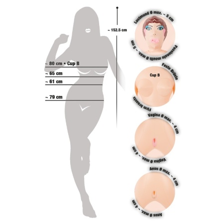 Lalka erotyczna Joann 152 cm – PVC z trzema kanałami anatomicznymi 11/13/11,5 cm - 6