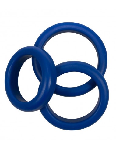 Pierścień na penisa 3 Blue Silicone Rings - Pierścienie erekcyjne niewibrujące - 2