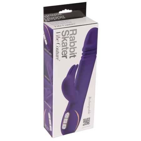 Wibrator króliczy Rabbit Skater Purple – funkcja popychania i 7 trybów wibracji, długość całkowita 23 cm - 1
