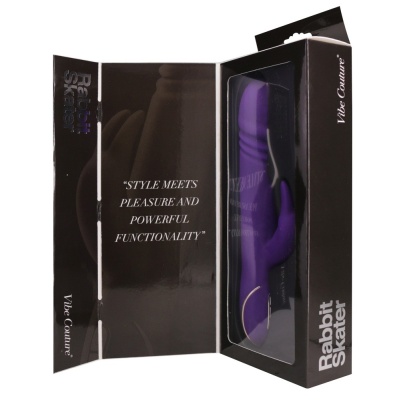 Wibrator króliczy Rabbit Skater Purple – funkcja popychania i 7 trybów wibracji, długość całkowita 23 cm - 1 2
