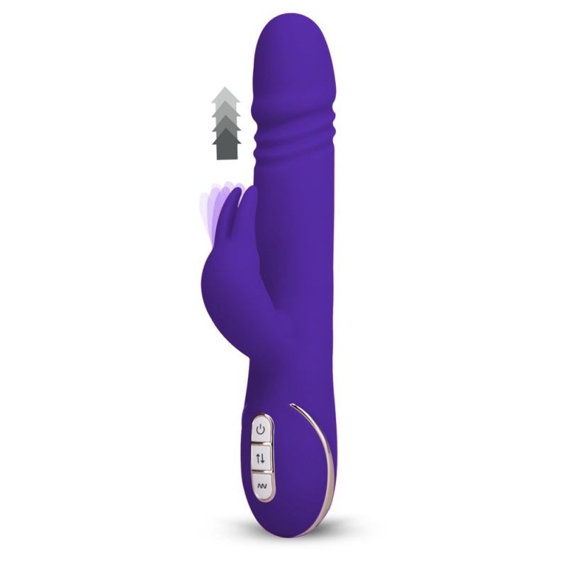 Wibrator króliczy Rabbit Skater Purple – funkcja popychania i 7 trybów wibracji, długość całkowita 23 cm - 5