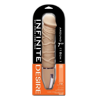 Wibrator penisa Infinite Desire Skin-coloured – elastyczny silikon, 10 trybów wibracji, długość 26 cm, średnica 4,2–5 cm - 1