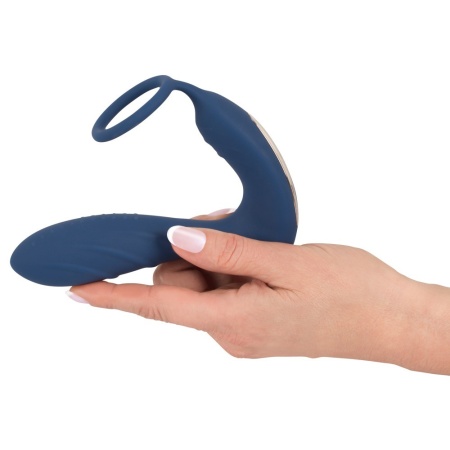 Wibrujący masażer prostaty z pierścieniem na prącie — 10 trybów wibracji, długość całkowita 14,5 cm - 7