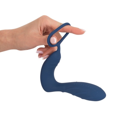 Wibrujący masażer prostaty z pierścieniem na prącie — 10 trybów wibracji, długość całkowita 14,5 cm - 9