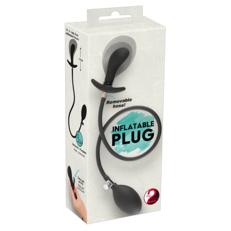 Pompowany korek analny Inflatable Plug — regulowana średnica, miękki silikon, długość całkowita 8 cm - 1