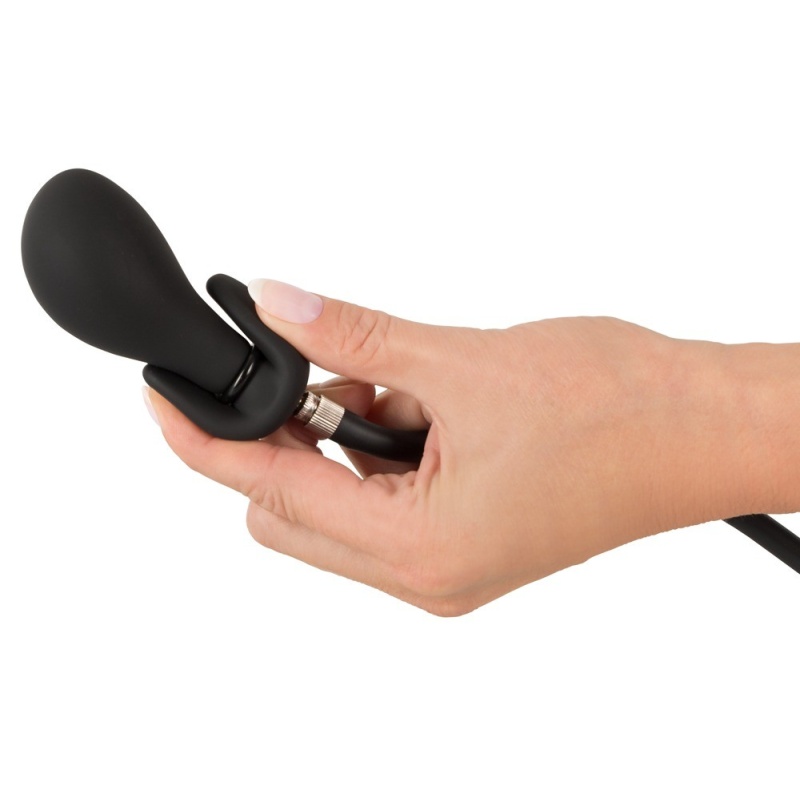 Pompowany korek analny Inflatable Plug — regulowana średnica, miękki silikon, długość całkowita 8 cm - 9