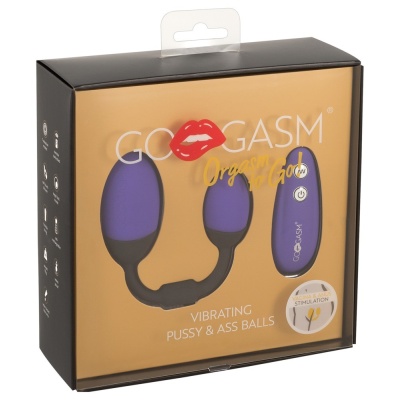 Kulki miłości GoGasm Vibrating Pussy & Ass Balls – podwójna stymulacja waginalno-analna z pilotem, długość 21 cm - 1