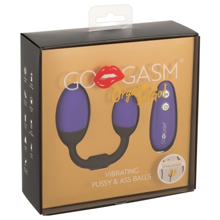 Kulki miłości GoGasm Vibrating Pussy & Ass Balls – podwójna stymulacja waginalno-analna z pilotem, długość 21 cm - 1