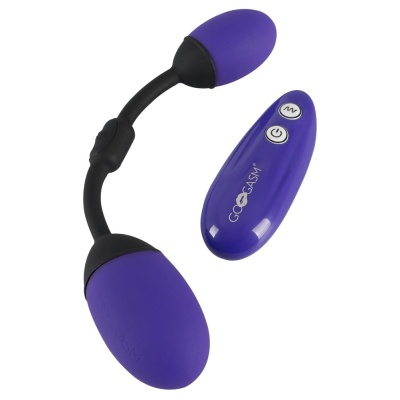 Kulki miłości GoGasm Vibrating Pussy & Ass Balls – podwójna stymulacja waginalno-analna z pilotem, długość 21 cm - 1 2