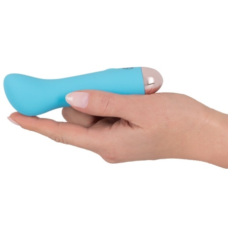 Wibrator Cuties Mini Blue – 7 trybów wibracji, wgłębienie na wale, długość 12,9 cm, średnica 2,3–3,5 cm - 4