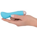 Wibrator Cuties Mini Blue – 7 trybów wibracji, wgłębienie na wale, długość 12,9 cm, średnica 2,3–3,5 cm - 4