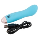 Wibrator Cuties Mini Blue – 7 trybów wibracji, wgłębienie na wale, długość 12,9 cm, średnica 2,3–3,5 cm - 5