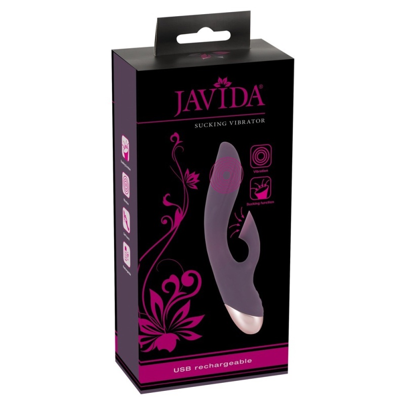 Wibrator ssący Sucking Vibrator, 12 trybów ssania i wibracji, zakrzywiony trzon, 21,6 cm, średnica 3,7 cm - 1