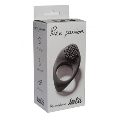 Pierścień wibracyjny na penisa Moonshine Black - silikon, średnica wewnętrzna 3 cm, 1 tryb wibracji - 1