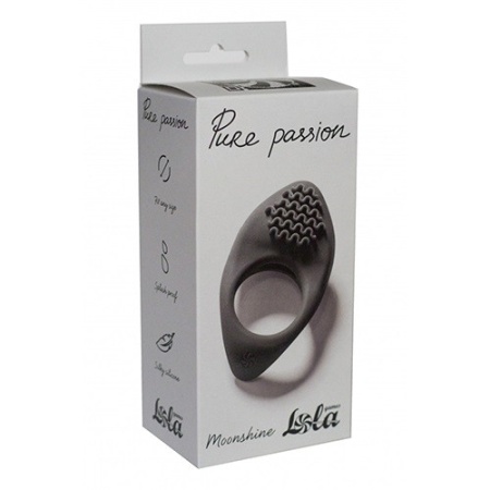 Pierścień wibracyjny na penisa Moonshine Black - silikon, średnica wewnętrzna 3 cm, 1 tryb wibracji - 1