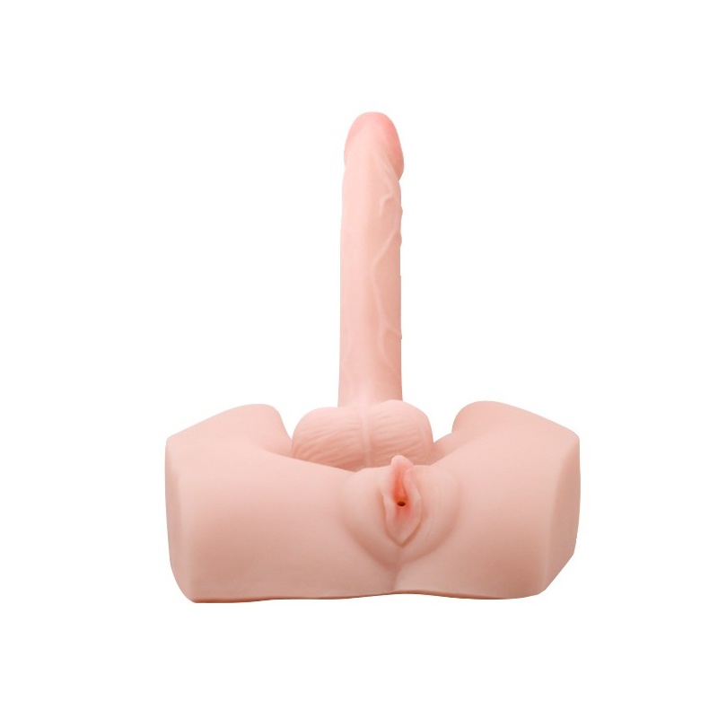 Masturbator dwustronny BM-009042 z wibracją i rotacją - długość 20 cm - 2
