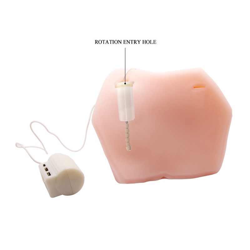 Masturbator dwustronny BM-009042 z wibracją i rotacją - długość 20 cm - 4