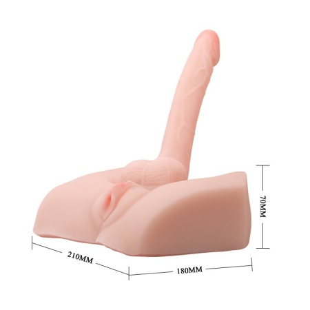 Masturbator dwustronny BM-009042 z wibracją i rotacją - długość 20 cm - 5