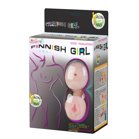 Lalka erotyczna Finish Girl Vibrating - wibracja, 2 kanały anatomiczne, silikon - 8
