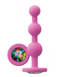 GLAMS RIPPLE RAINBOW GEM PINK - Korki analne silikonowe - 1