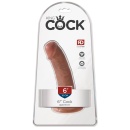 King Cock 6" Cock-Tan — Realistyczne Dildo z Przyssawką, Żyłkowane, 17 cm - 1